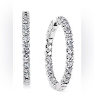 Diamond In and Out Hoop Earrings (3 ct. t.w.) in 14k White Gold